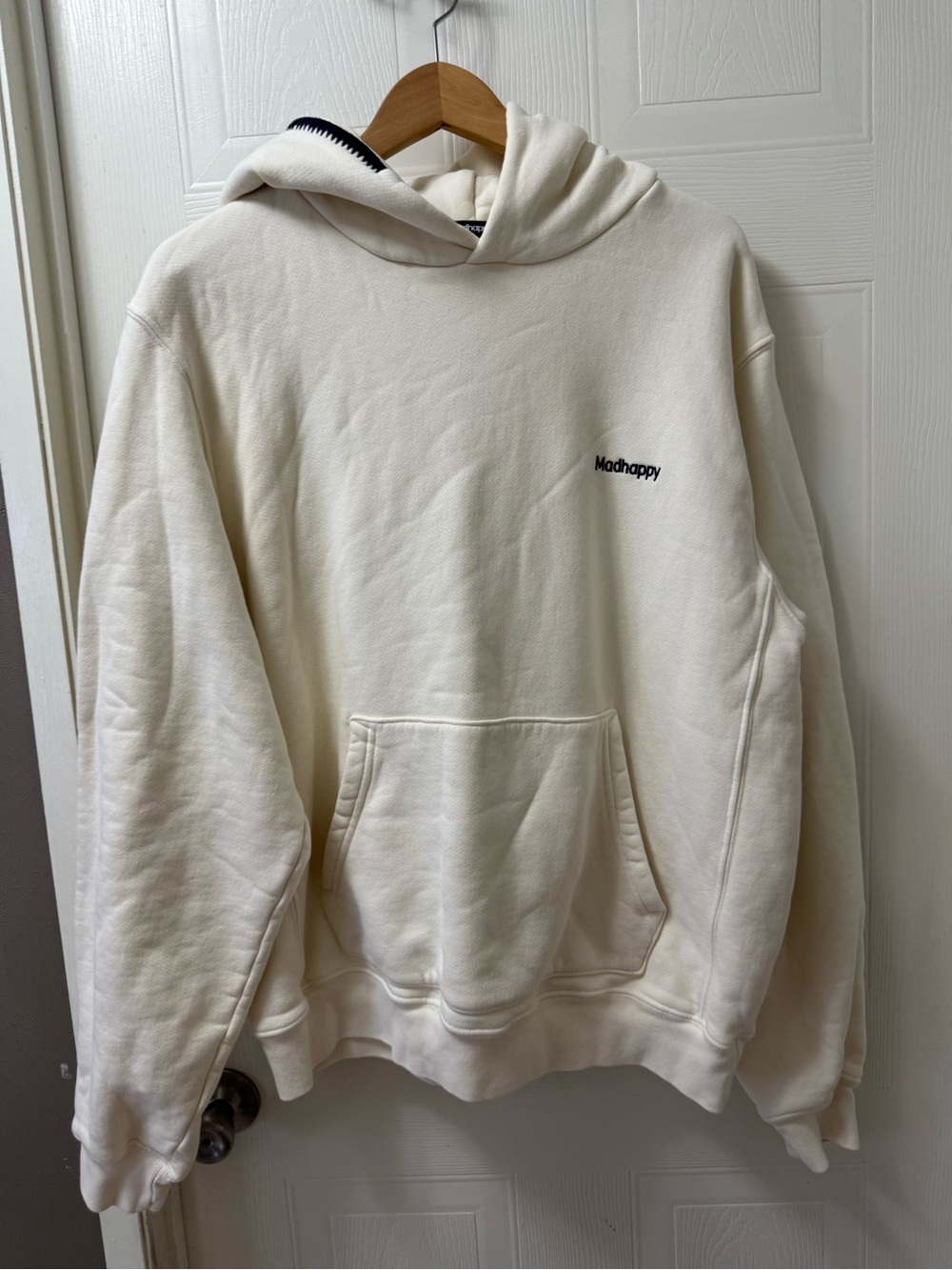 Madhappy Cream Logo Hoodie - Picture 1 of 10